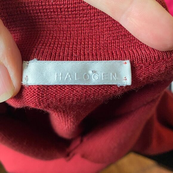 Halogen 100% Merino Wool Henley Polo Long Sleeve Sweater Size L Nordstrom - Picture 5 of 7